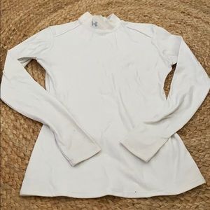 White Fitted Under Armour Cold Gear Long Sleeve